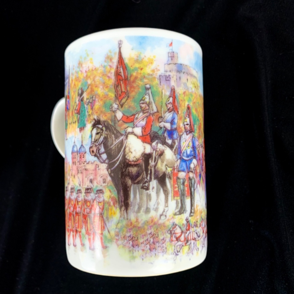 James Sadler 2 Mugs Bone China Pomp and Ceremony Parade Horses Soldiers Flags - Picture 10 of 14